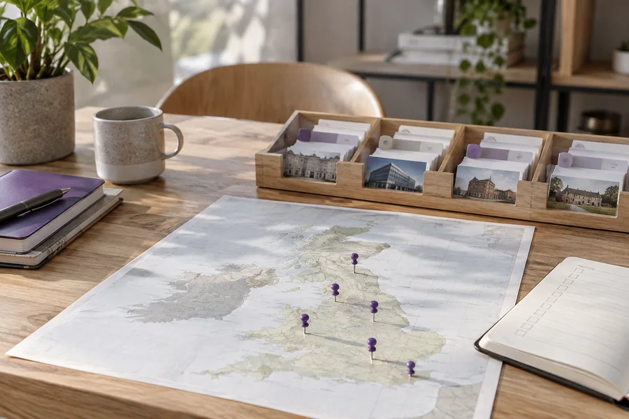 Concept photograph illustrating List the locations